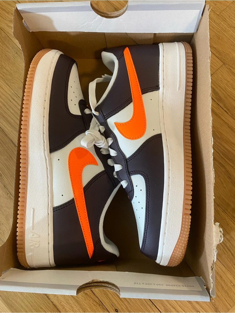 NEW Nike Air Force 1 (GS) Youth Shoes Navy & orange